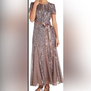 R&M Richards Blush Pink  Sequin Prom Dress
